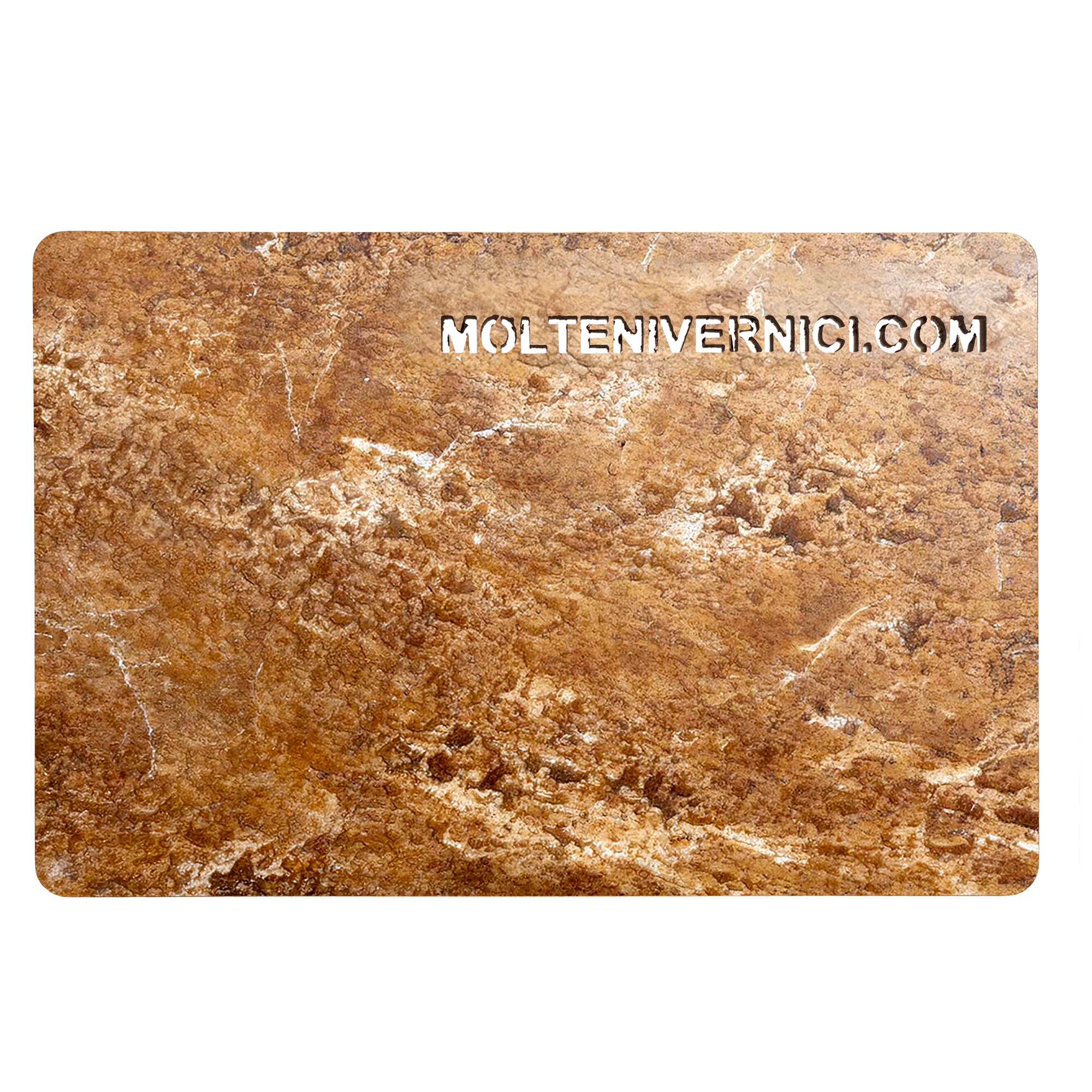 STONAIR SORRENTO color variant: polished ceramic-effect orange finish with white and bronze veining by Molteni Vernici