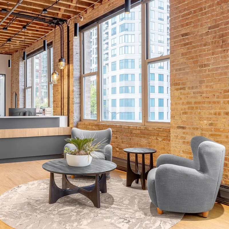 Reception area at SHIFT in Chicago, IL
