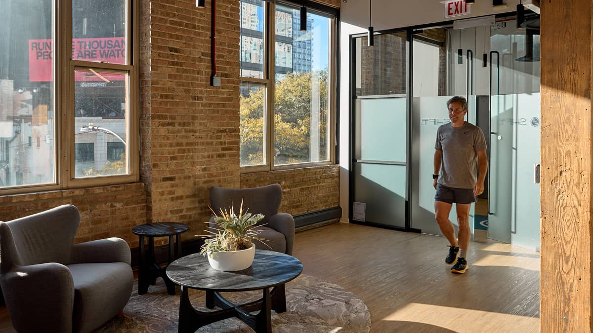 Executive walking in to the SHIFT facility in Chicago, IL