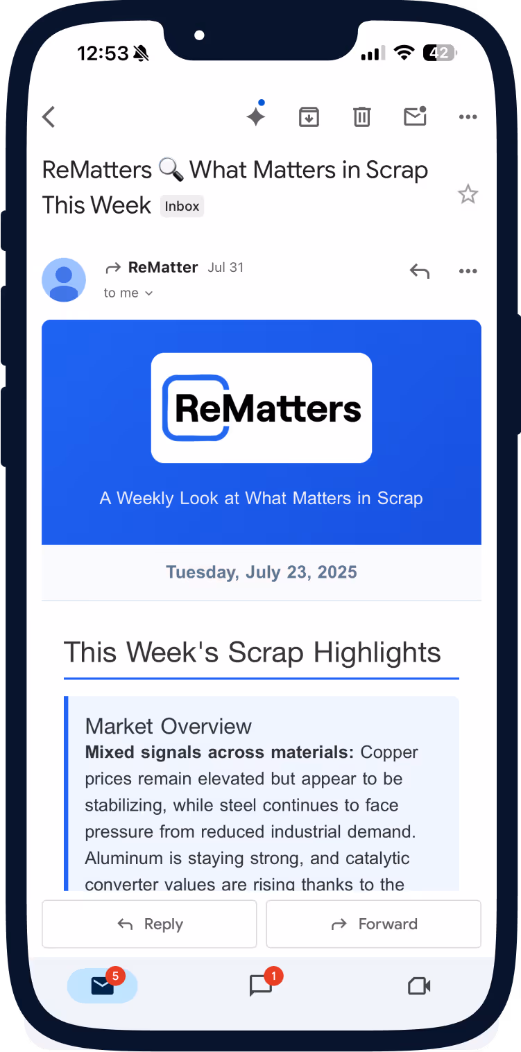 Mockup of newsletter email on iPhone