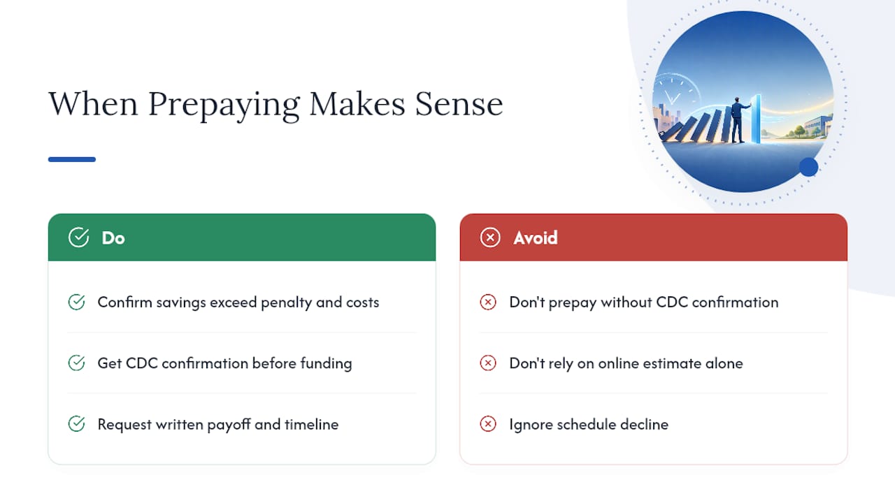 When Does Prepaying an SBA 504 Loan Actually Make Sense? — overview diagram