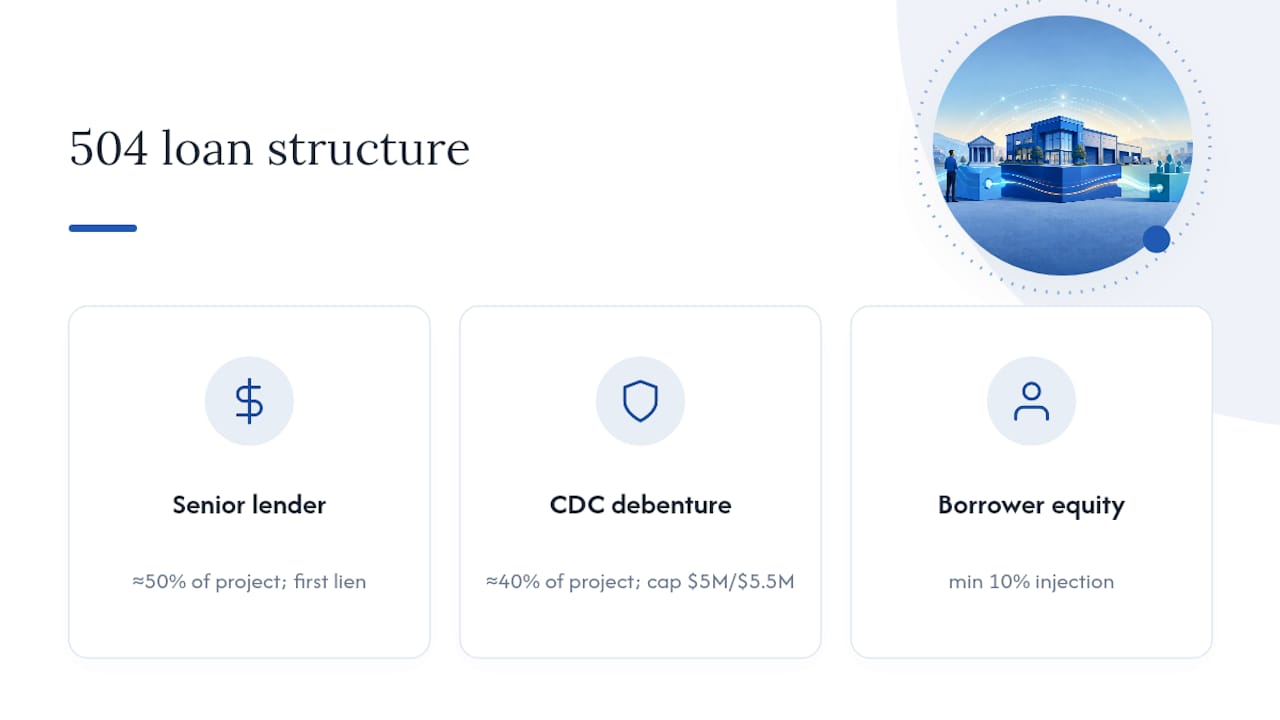 SBA 504 financing structure and caps