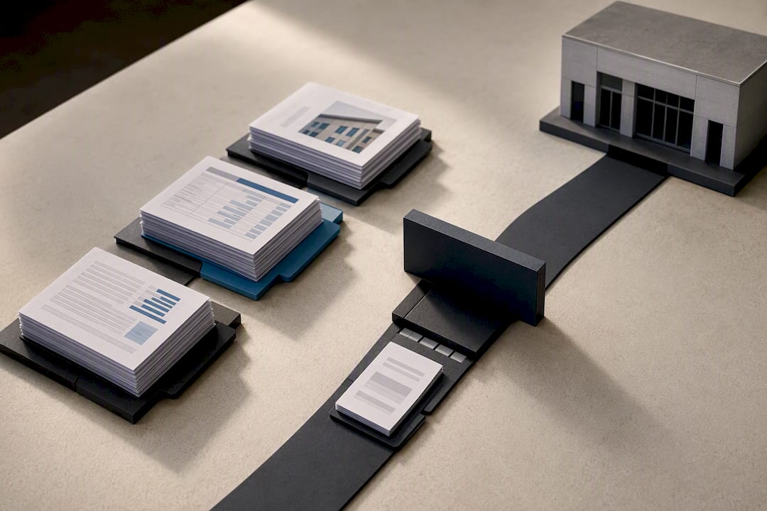 Complete loan documents moving through application process
