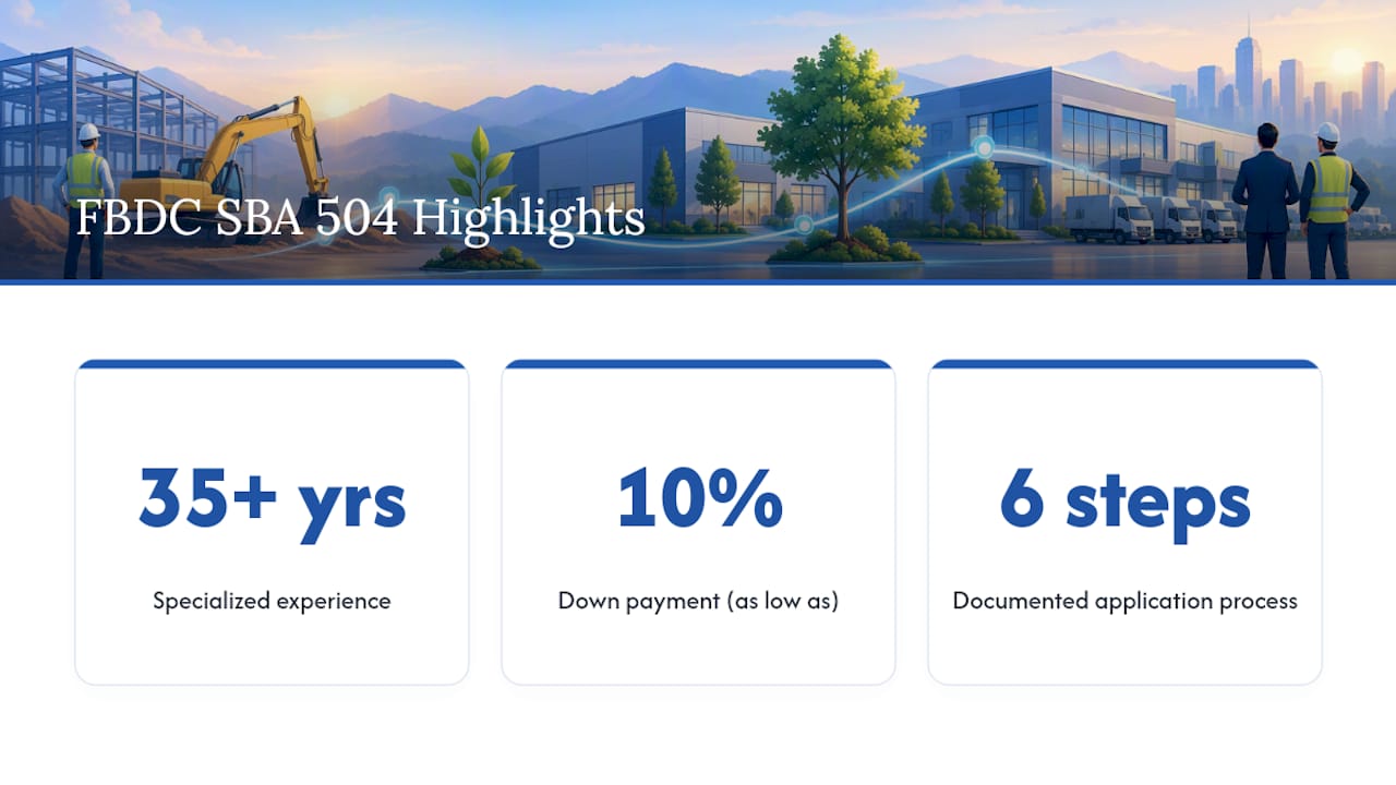 FBDC's Track Record With SBA 504 Equipment Financing — overview diagram