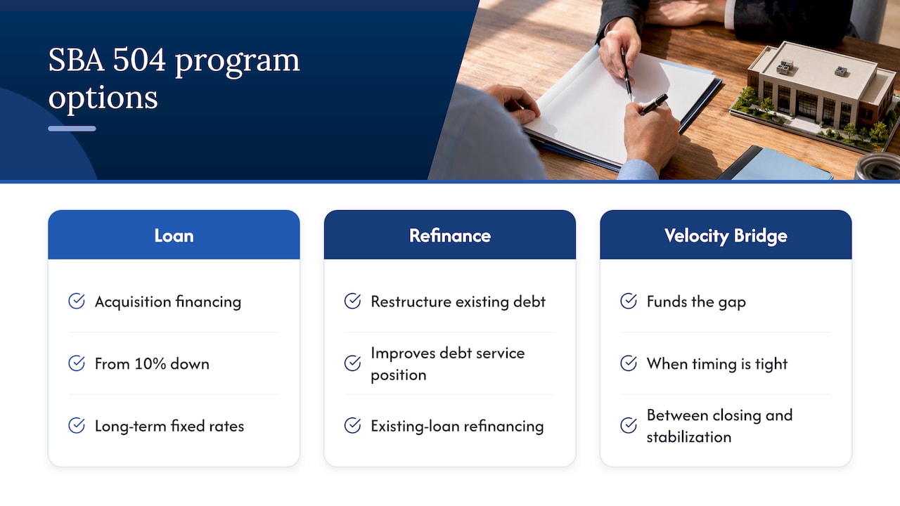 Get SBA 504 financing built around your property's cash flow — overview diagram