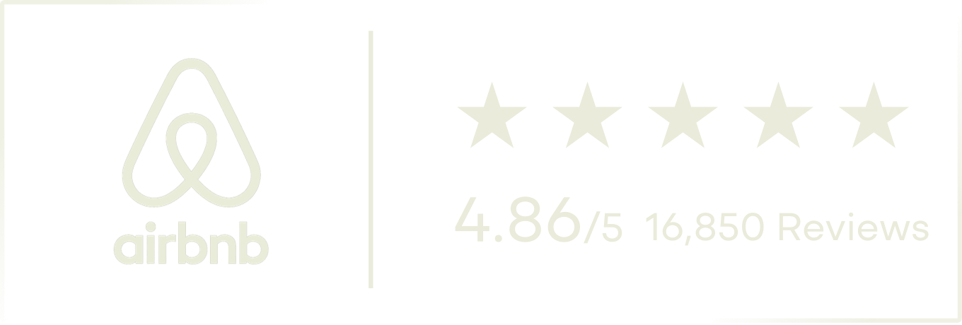 Airbnb 4.86 out of 5, 16,850 reviews
