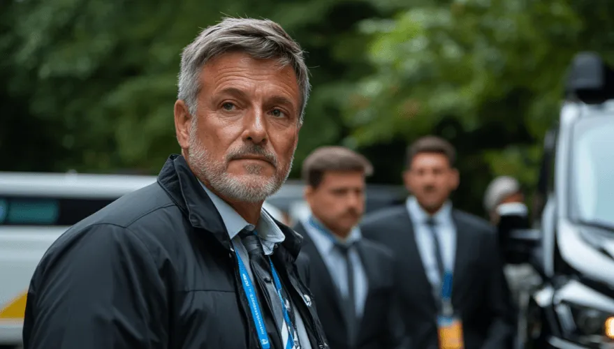 A man with a beard and a black jacket.