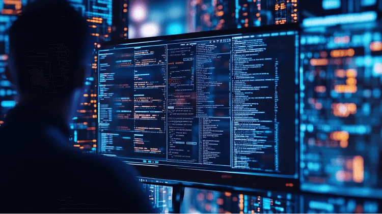 A computer screen displaying a lot of code.