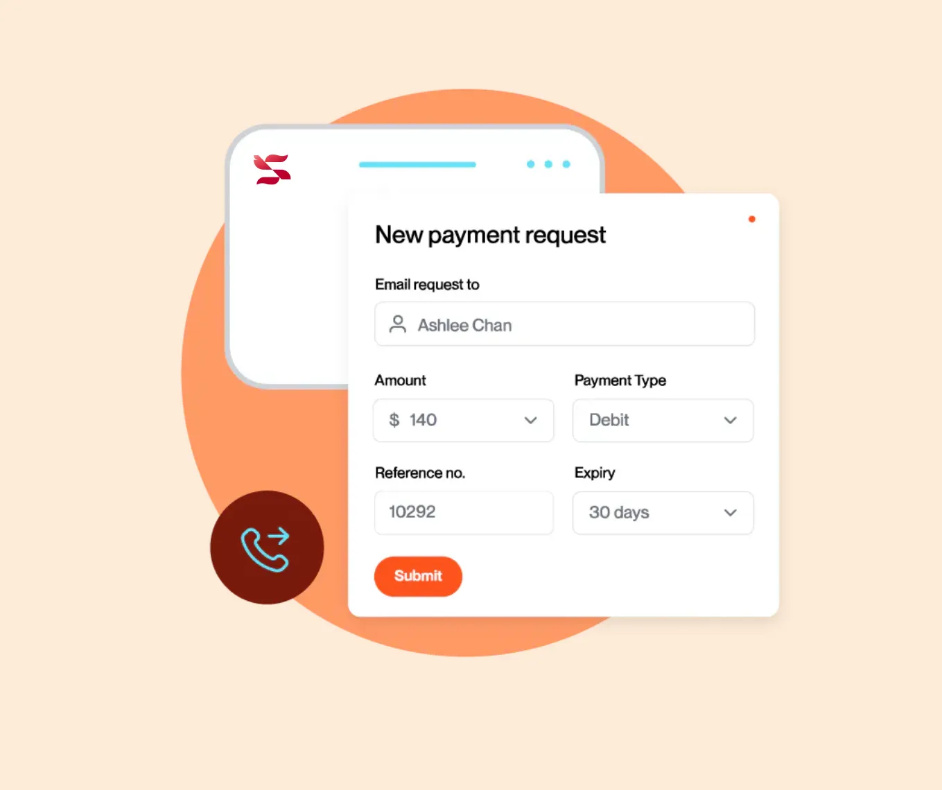 A screenshot of a new payment request form