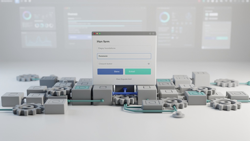 Conceptual illustration of building blocks forming the foundation of a well-designed web form, symbolizing optimization.