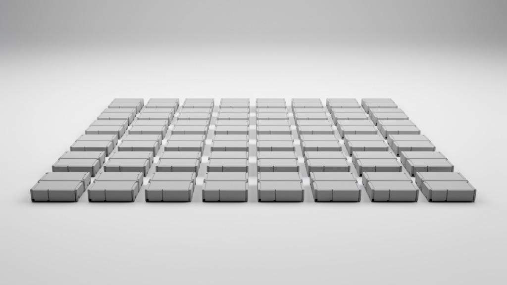 A grid of identical, neatly arranged modular building blocks, representing website templates.