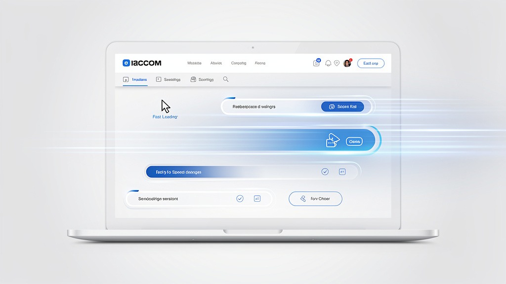 A clean, modern illustration of a fast-loading e-commerce website interface on a tablet screen, symbolizing improved site performance and user experience.