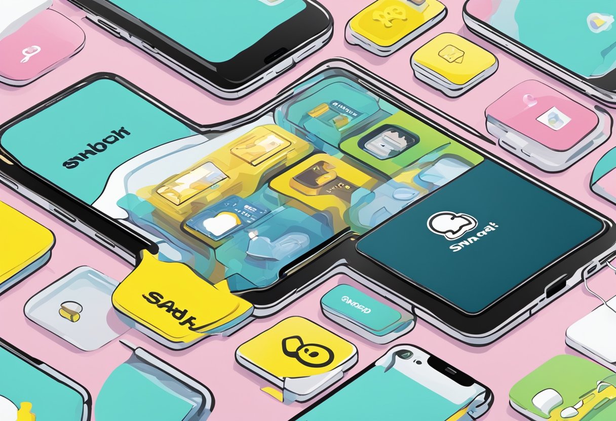 A smartphone with Snapchat and OnlyFans logos displayed, with promotional content being shared between the two platforms