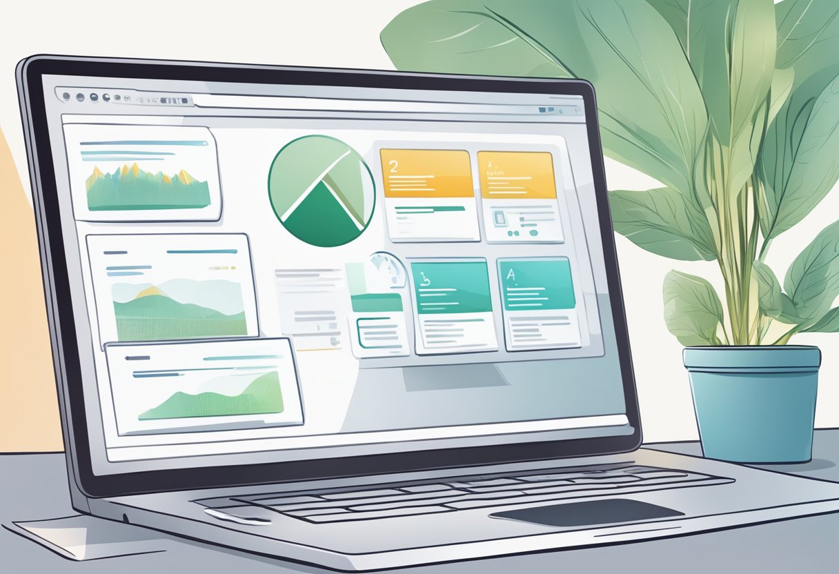 A computer screen displaying a series of verification steps with a webcam and identification documents