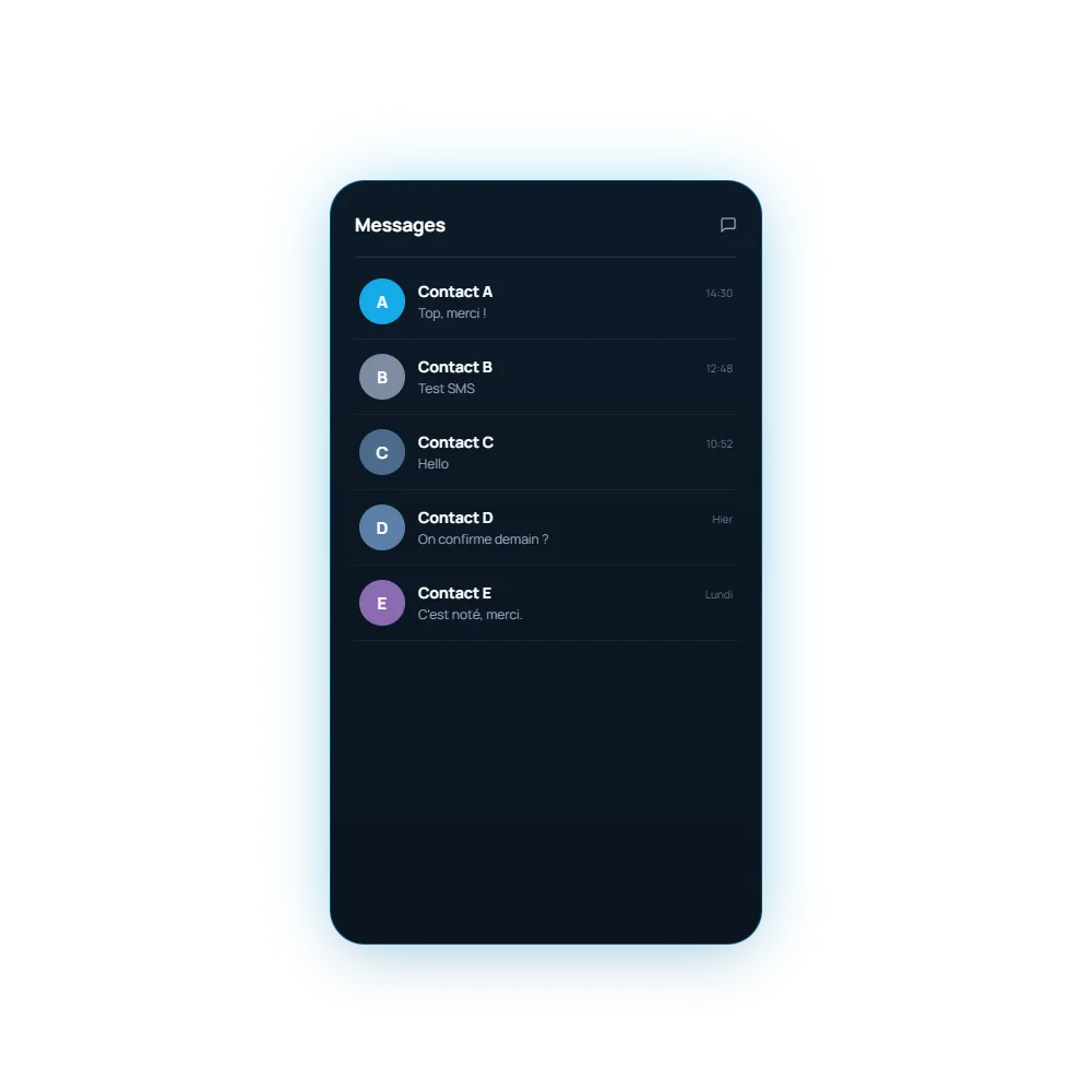 Application desktop + historique SMS