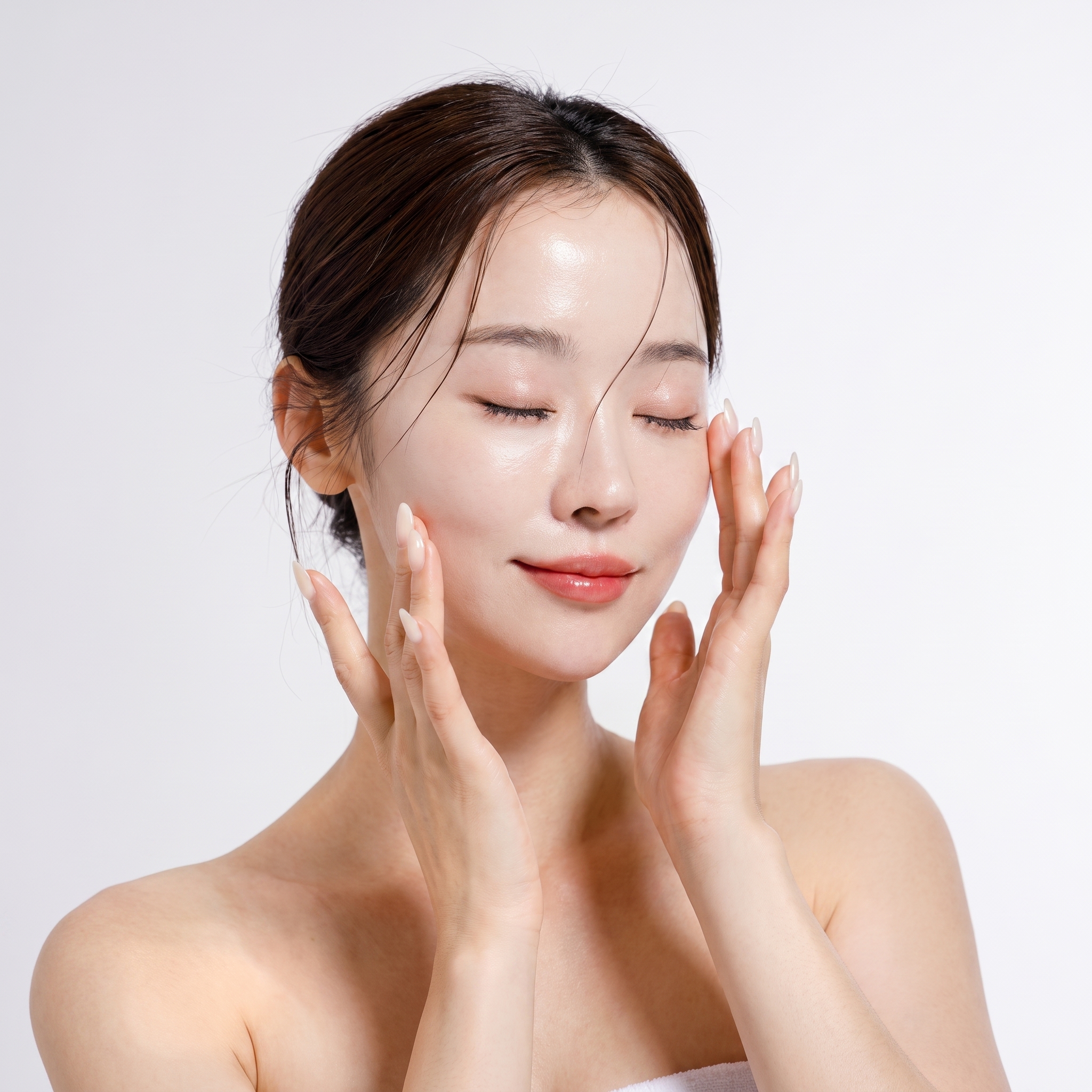 Smiling woman with bright, smooth skin after microneedling rejuvenation treatment