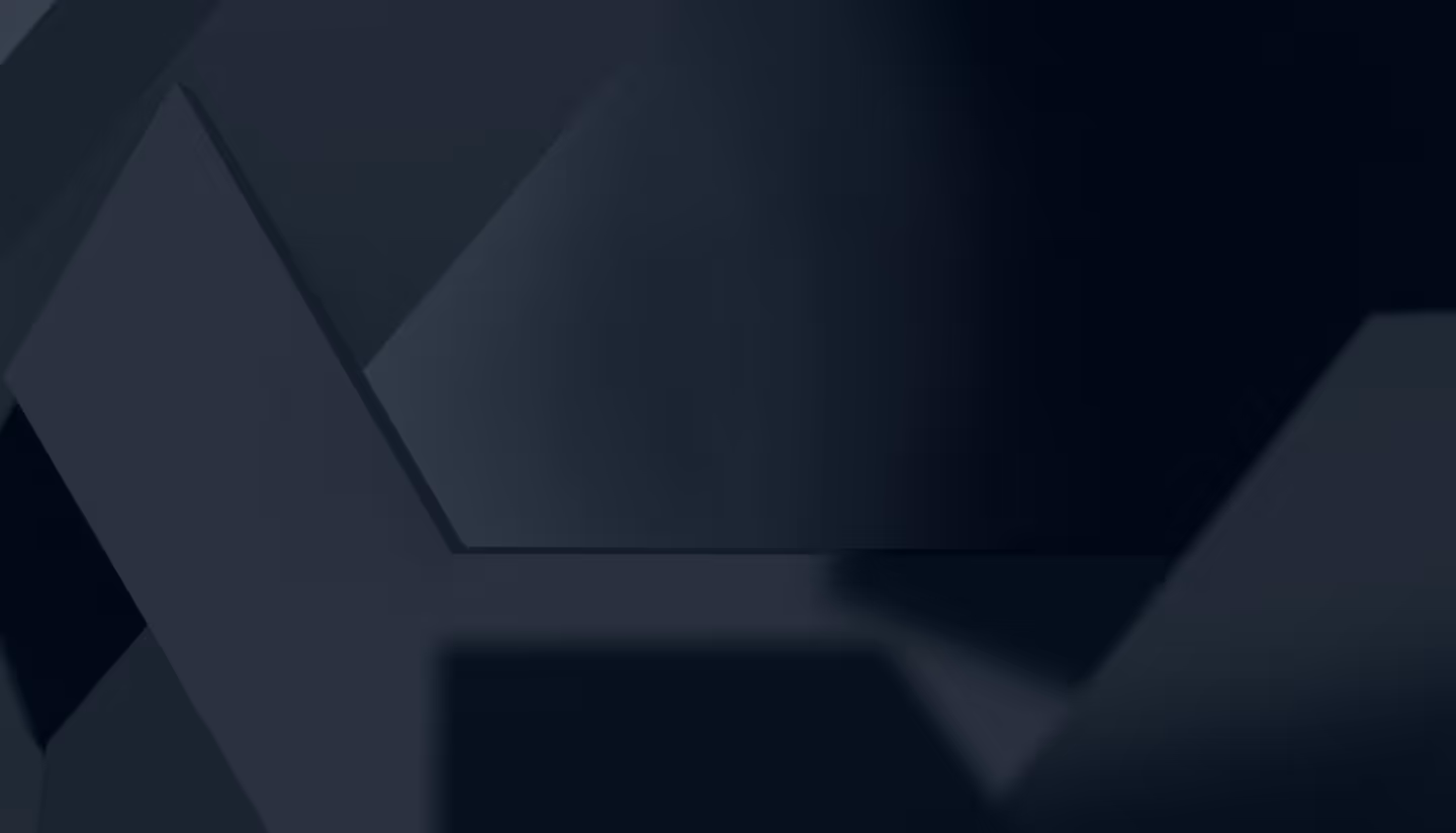 Dark abstract geometric shapes creating a layered pattern with gradient shading.