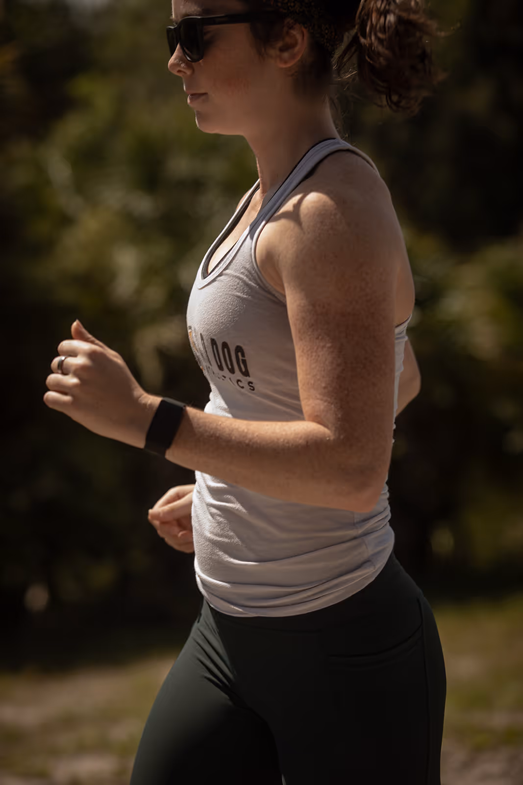 Wild Dog athlete sprinting during a track workout