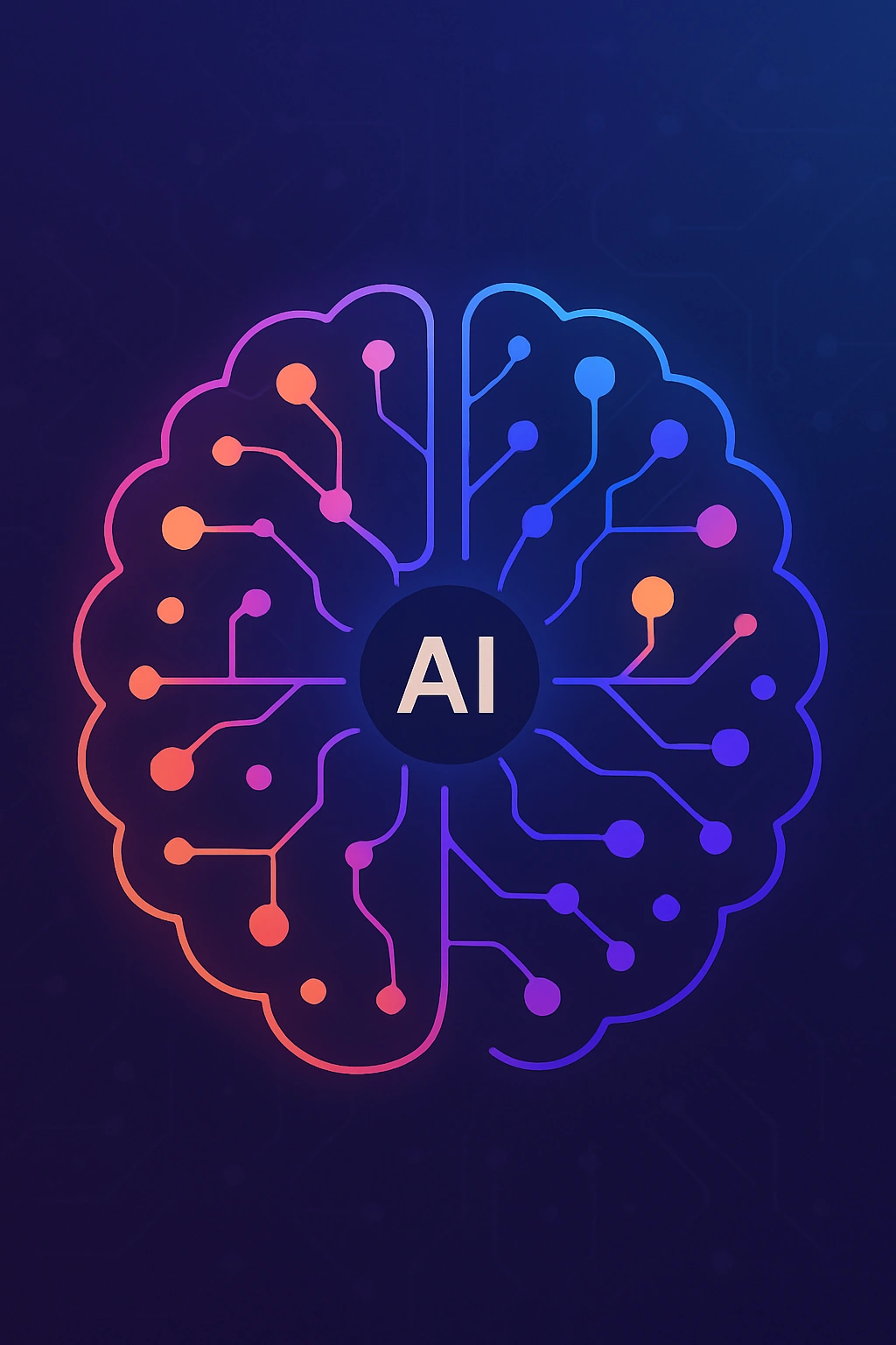 Neural AI network graphic. Abstract representation of machine learning used to model audience behavior