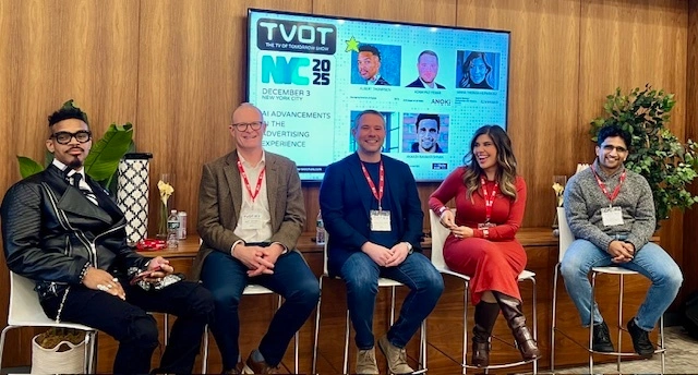 Panel of speakers at TVOT NYC 2025 discussing advancements in CTV advertising and synthetic audience targeting
