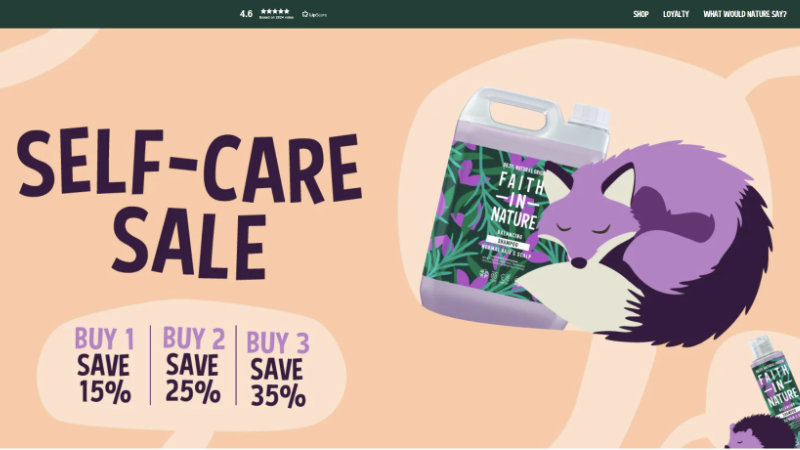 Screenshot of the Faith in Nature website