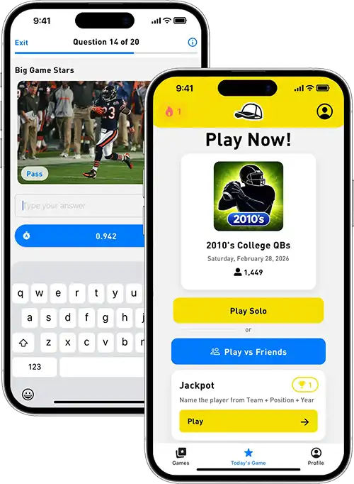 iPhone mockup image showing Snapback Sports Trivia app