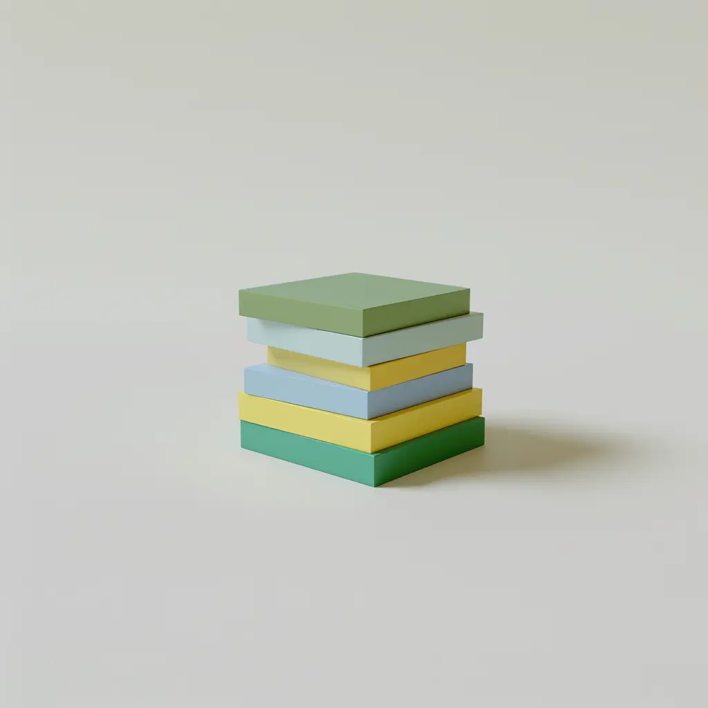 3d postit note pile