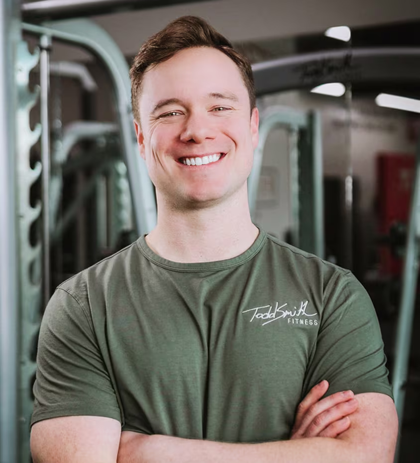Connor wearing a green t-shirt