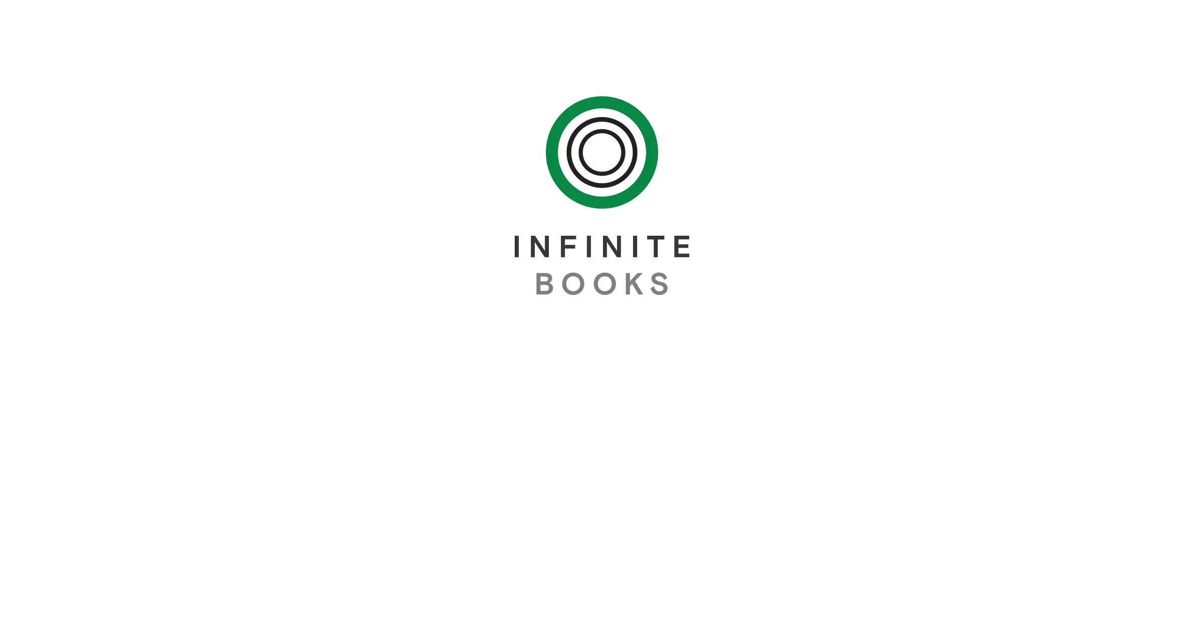 Promo image overlay for video. Infinite Books logo on a white background.