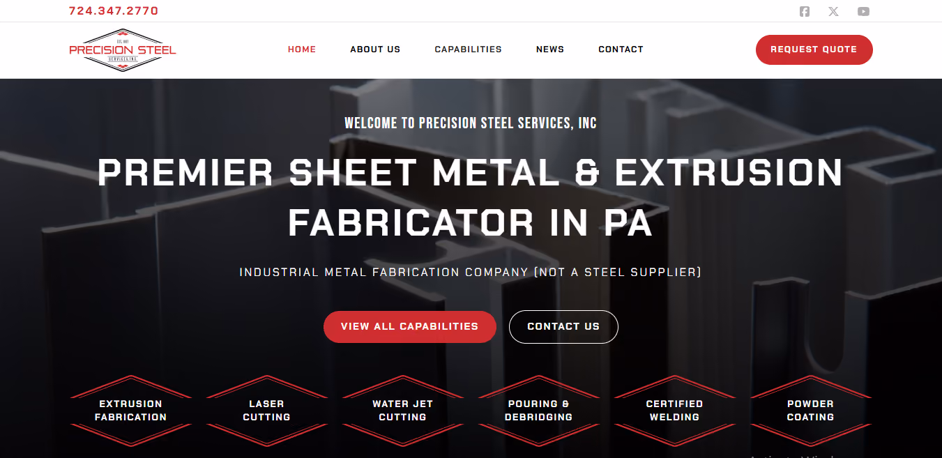 Manufacturing Website Design Guide - Precision Steel Services