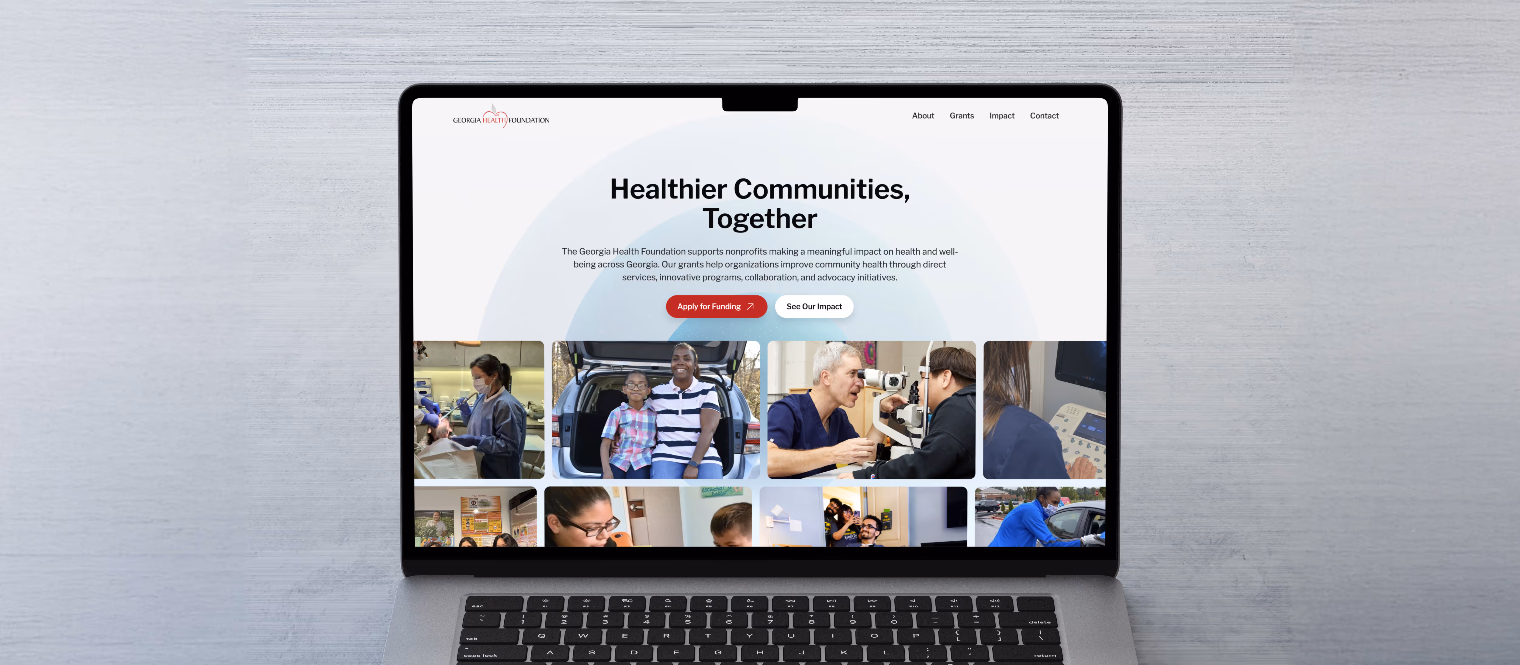Georgia Health Foundation website on a laptop