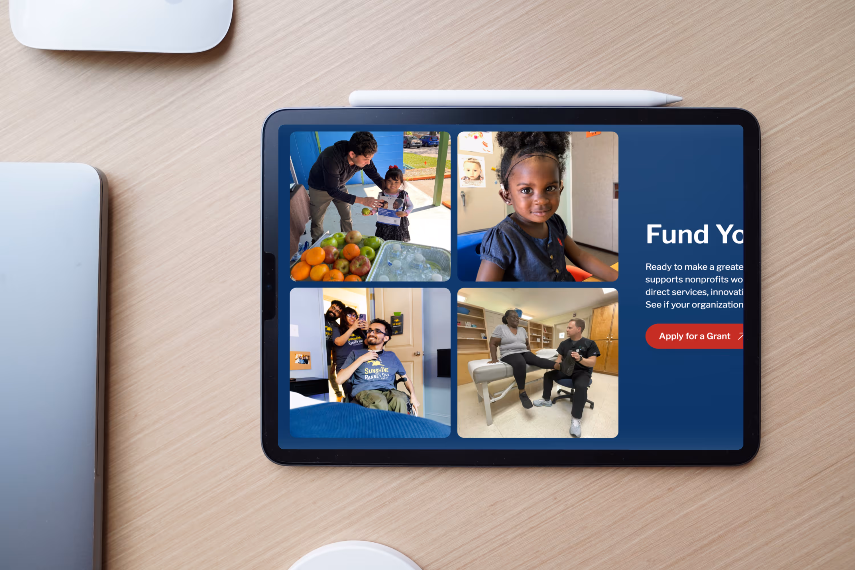 Clean website design on an iPad