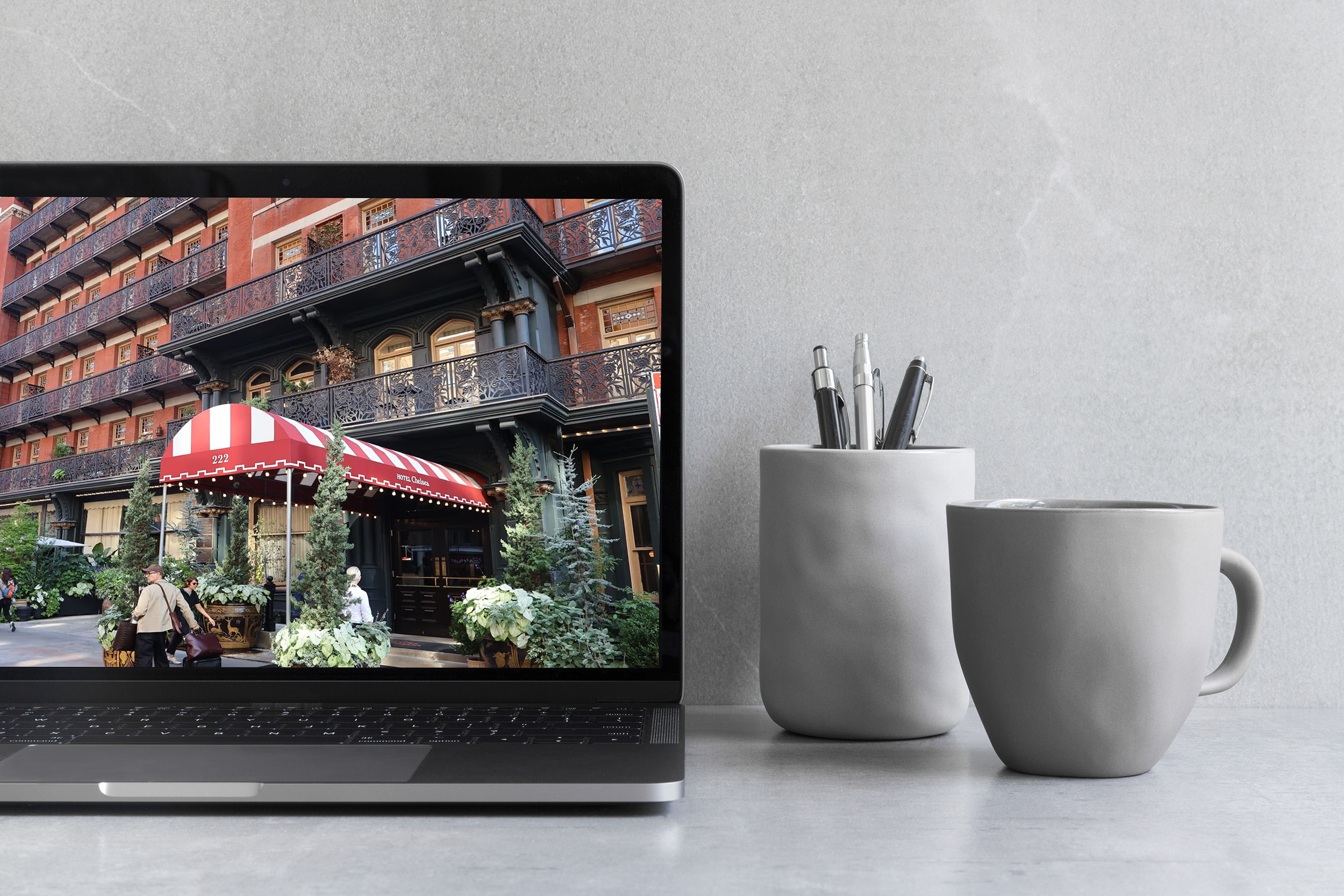 Macbook with awning website