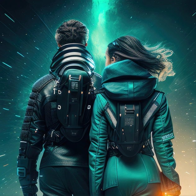 A couple of cosmic wanderers looking at the starry sky