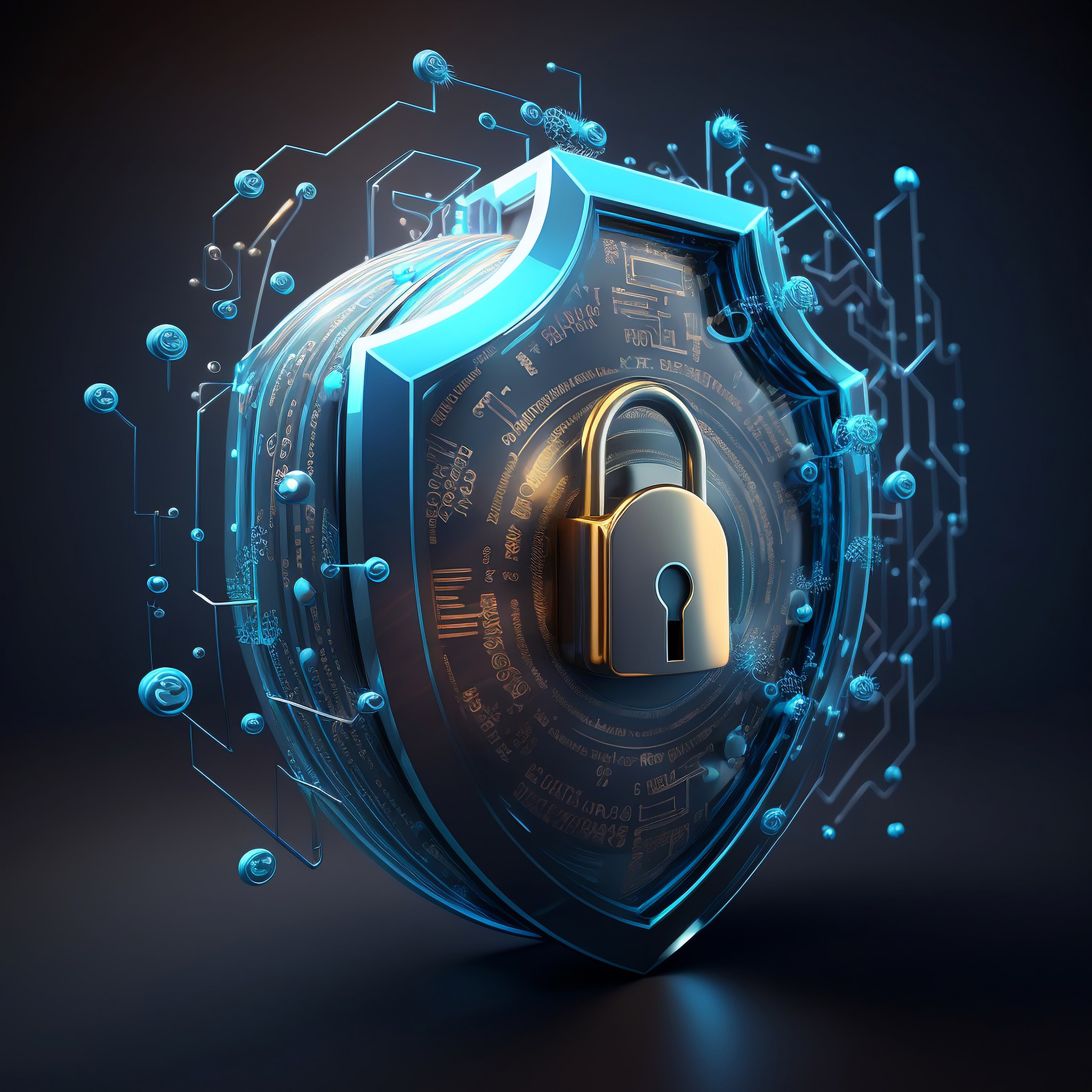 Blue golden digital safe