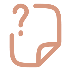 Icon of a document with a large question mark on it and a folded bottom-right corner.