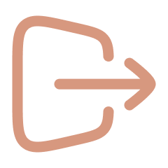 Logout icon showing an arrow pointing right exiting a rounded square.