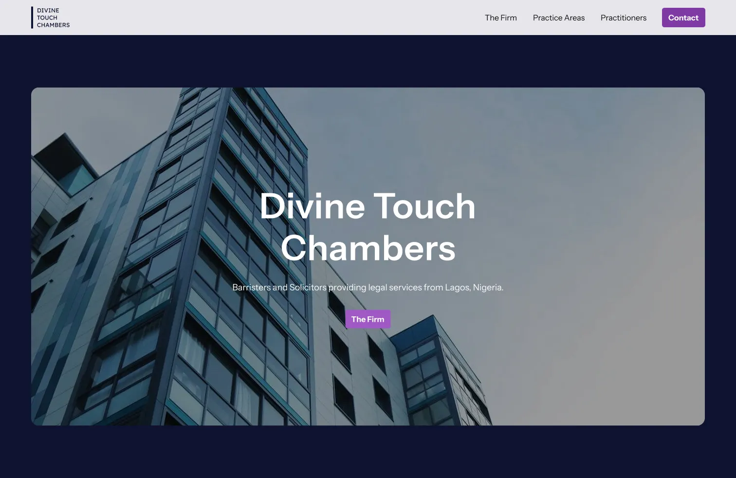 hero area for Divine Touch Chambers