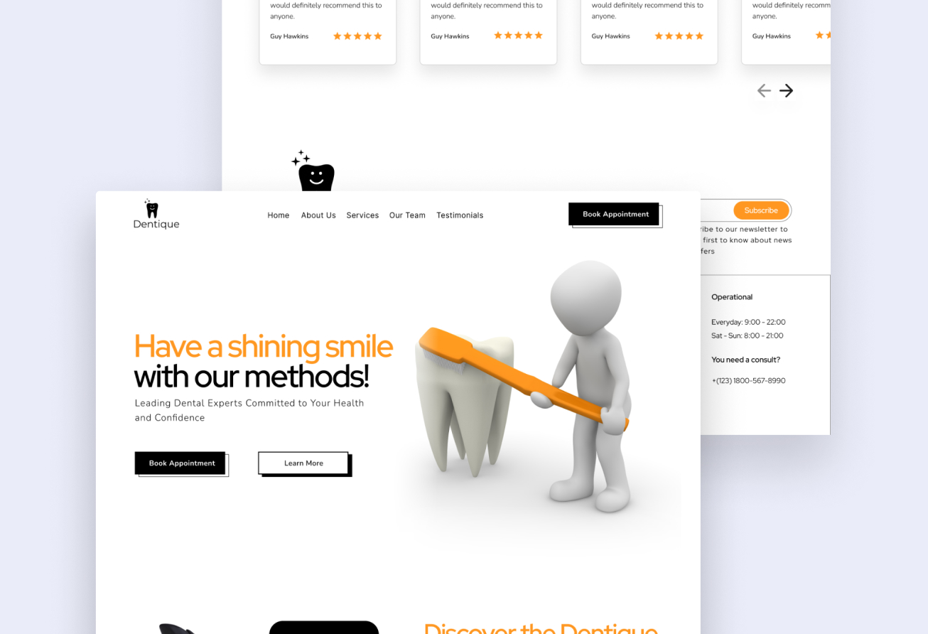 A mockup of a project