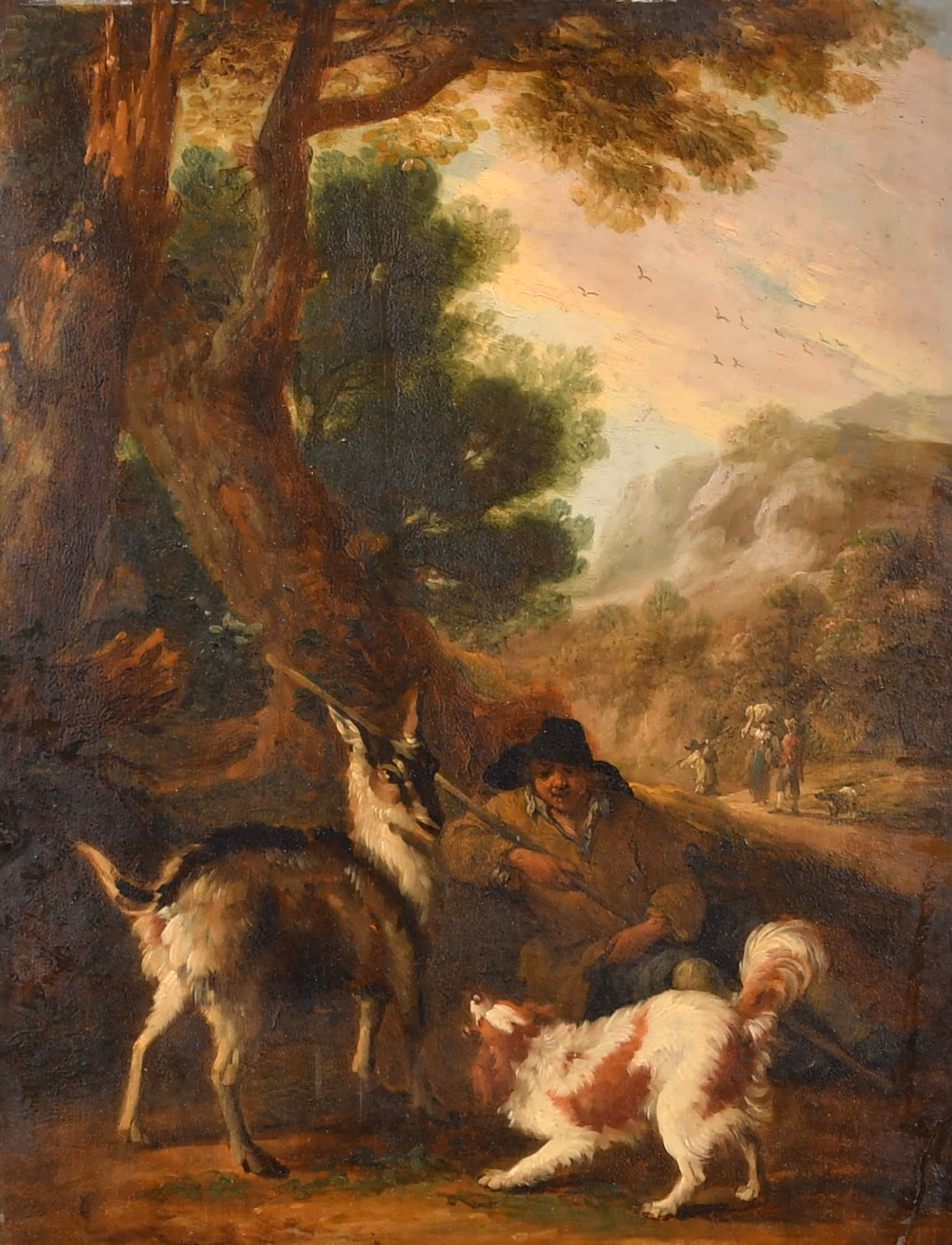 Lot 58. 18th Century Dutch School, A Wayside Rest. Est £2000-£3000