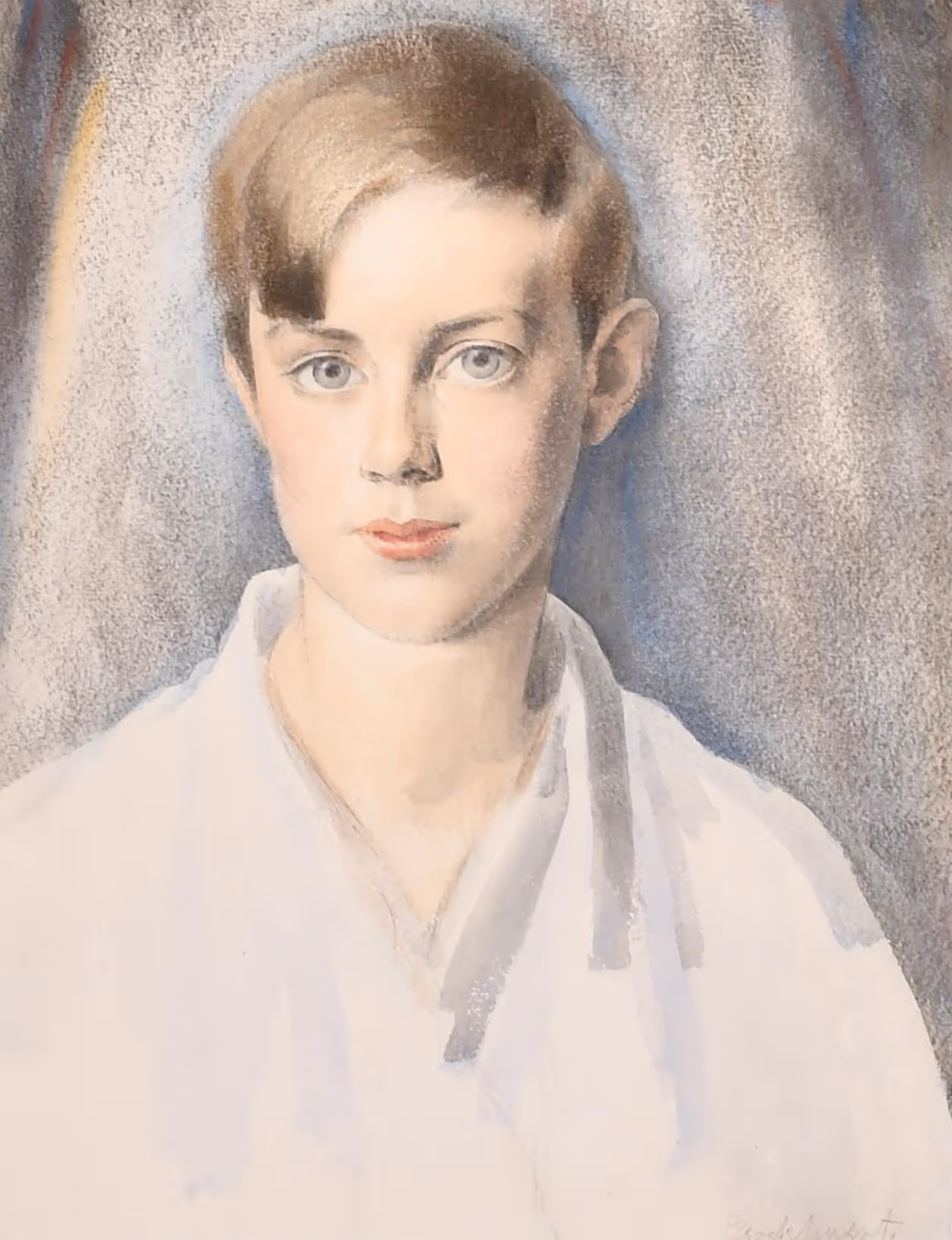 Lot 201. Gerald Leslie Brockhurst, Portrait of Oliver Duane Odysseus 'Noll' Gogarty.