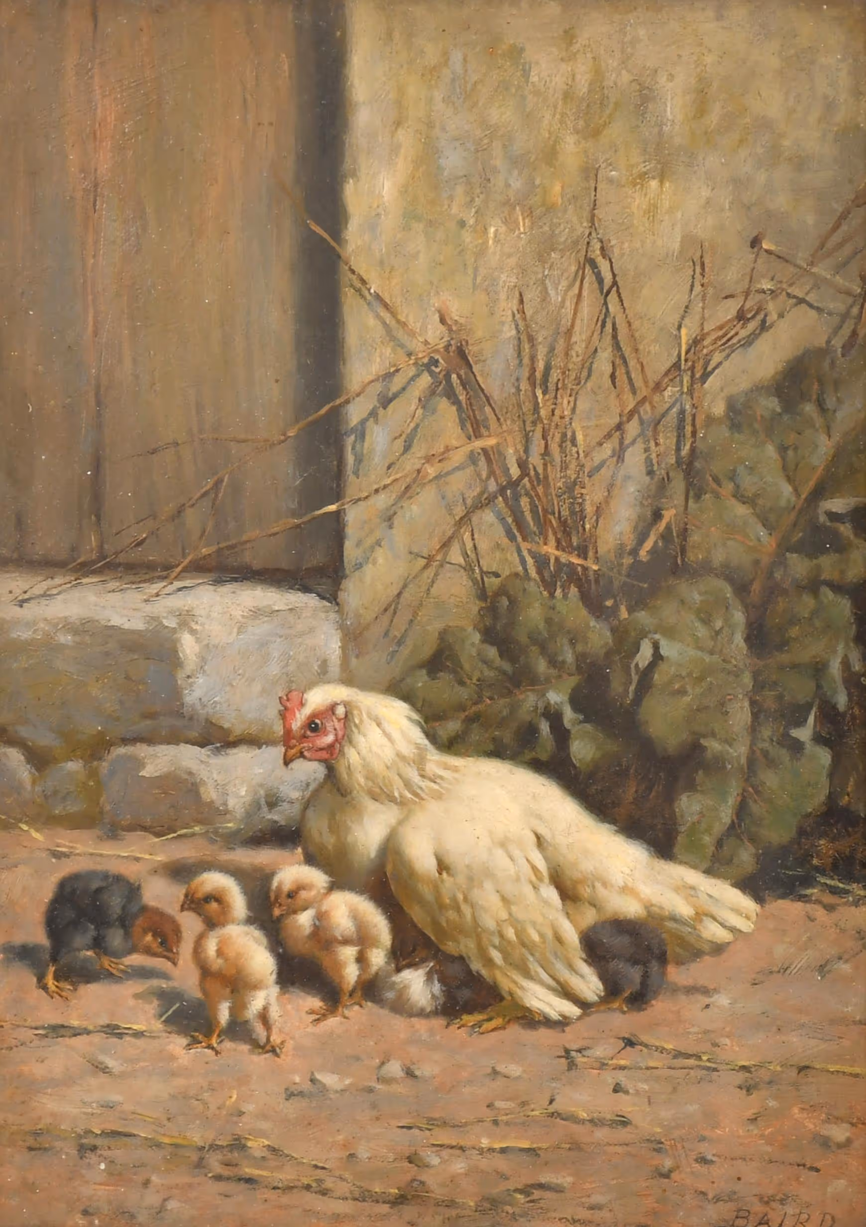 Lot 140. William Baptiste Baird, Chicken with her Chicks