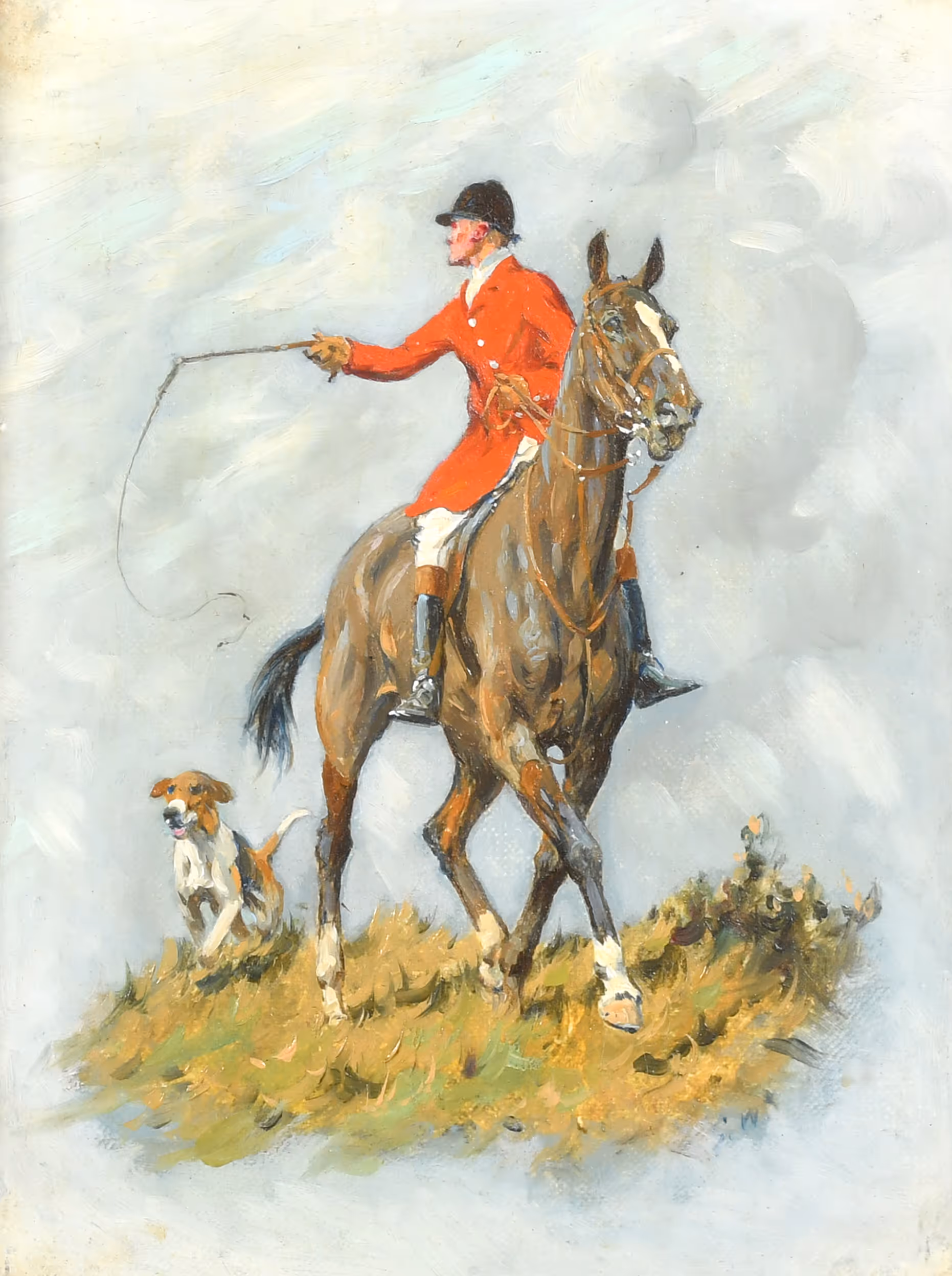 Lot 131: George Wright. Huntsman and Hound. Est: £1000-£1500
