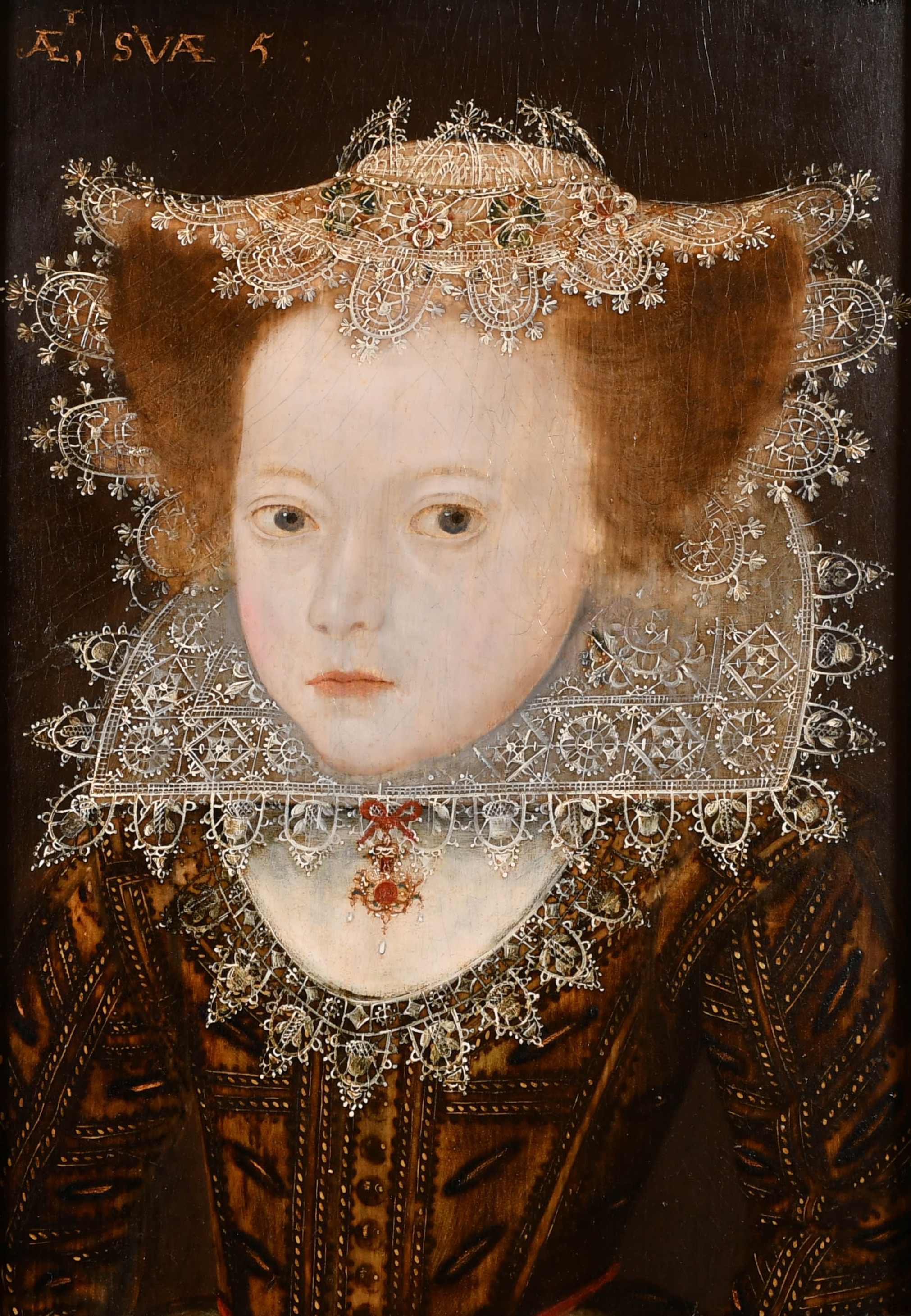 Lot 46: Circle of Robert Peake. Portrait of a Girl. Estimate: £50,000-£70,000
