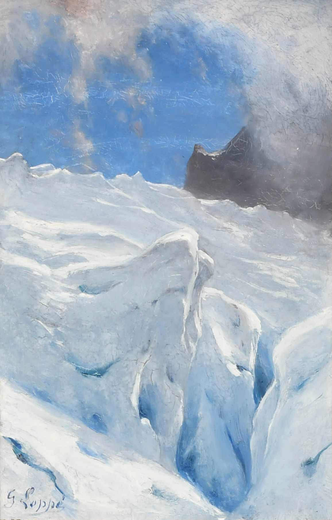 Gabriel Loppé - Crevasses on the Mer de Glace, Mont Blanc, Chamonix
