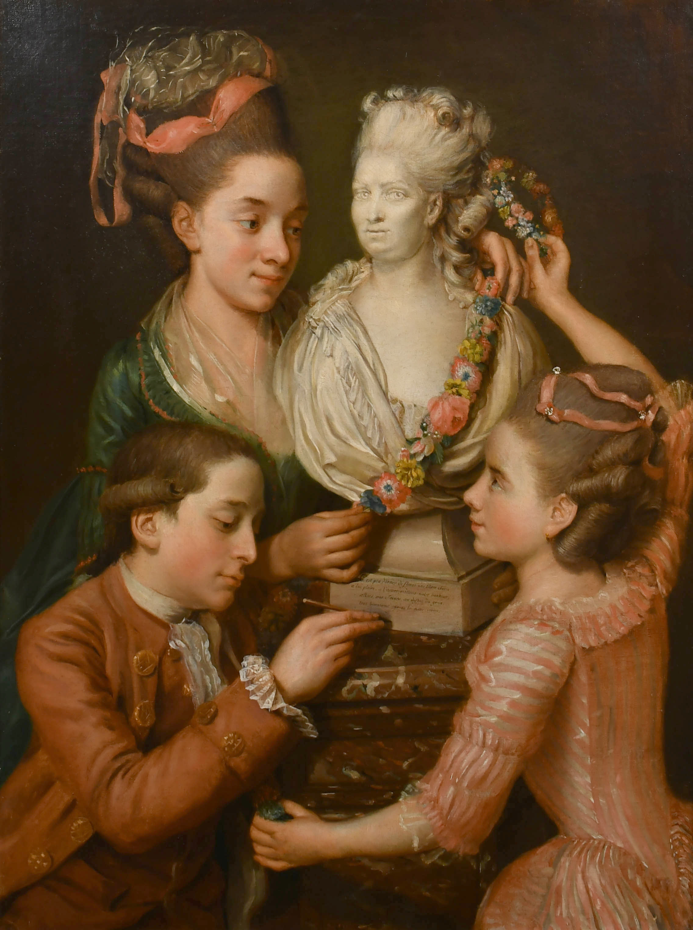 Late 18th Century French School. "C'est peu donner de fleurs une mere Cherie". Estimate: £5000-£8000