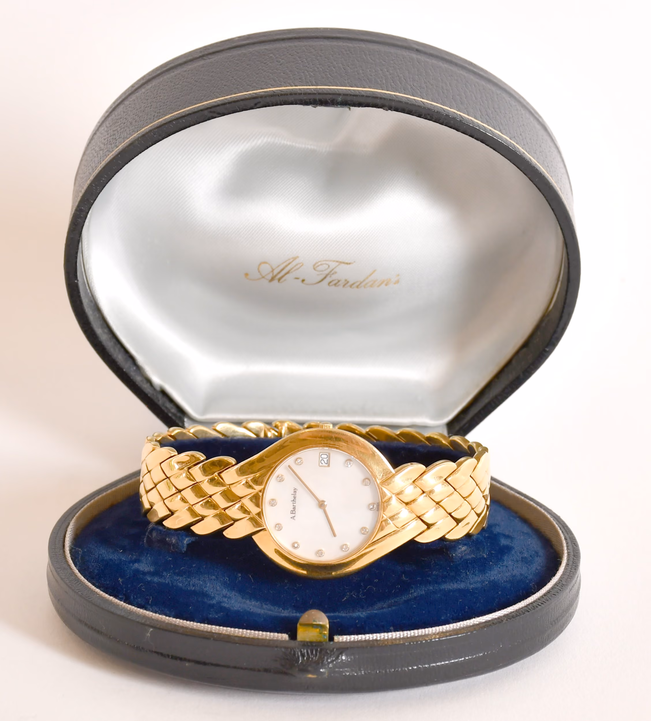 Alexis Barthelay - An 18ct Gold, Diamond and Mother of Pearl Wristwatch. Estimate: £2000-£2500