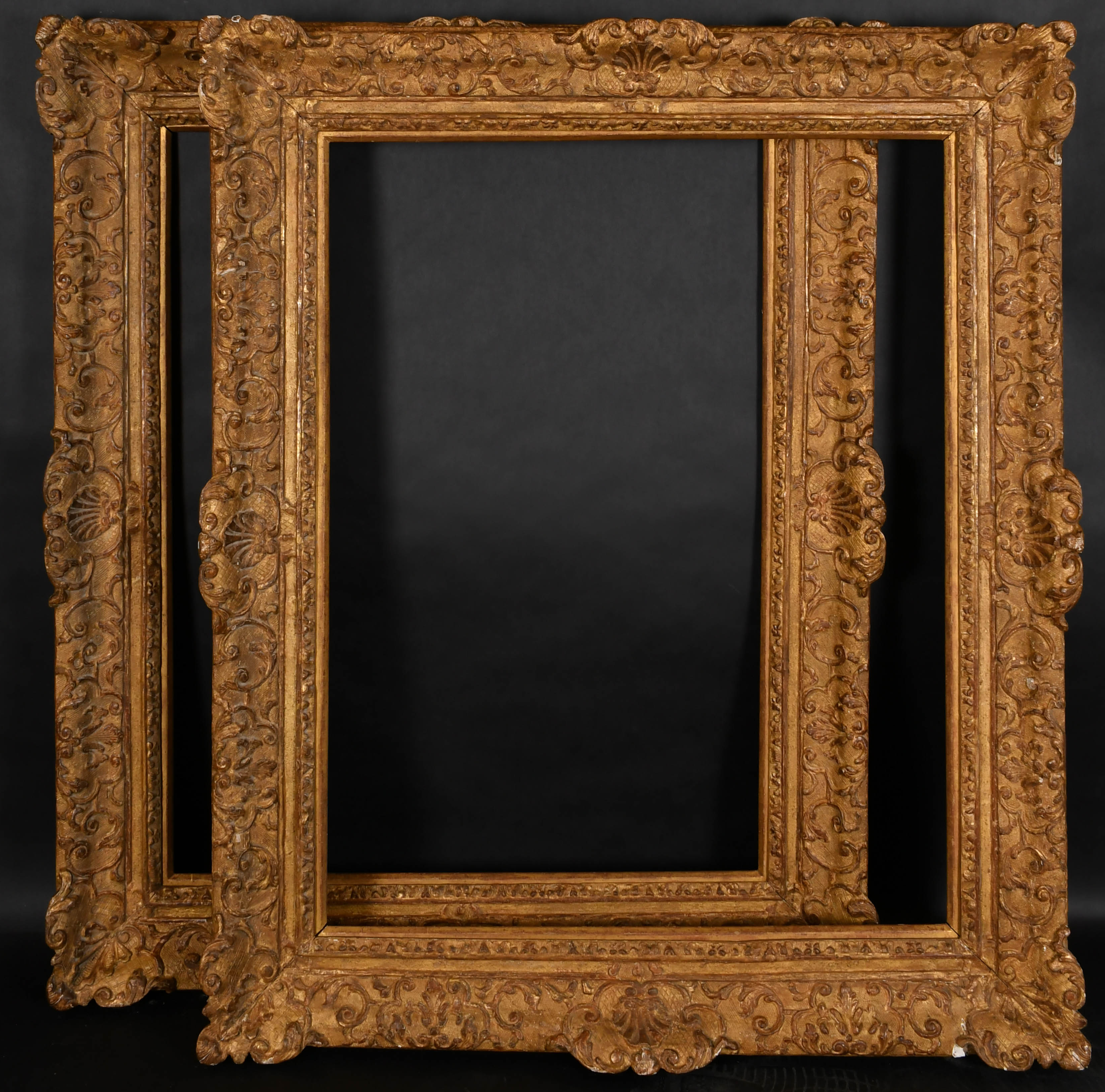 18th Century French School. A Fine Pair of Louis XIV Carved Giltwood Frames. Estimate: £1000-£2000