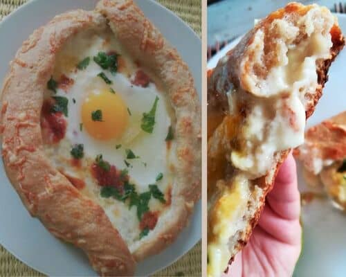 Khachapuri d'Adjarie au levain et au matsoni