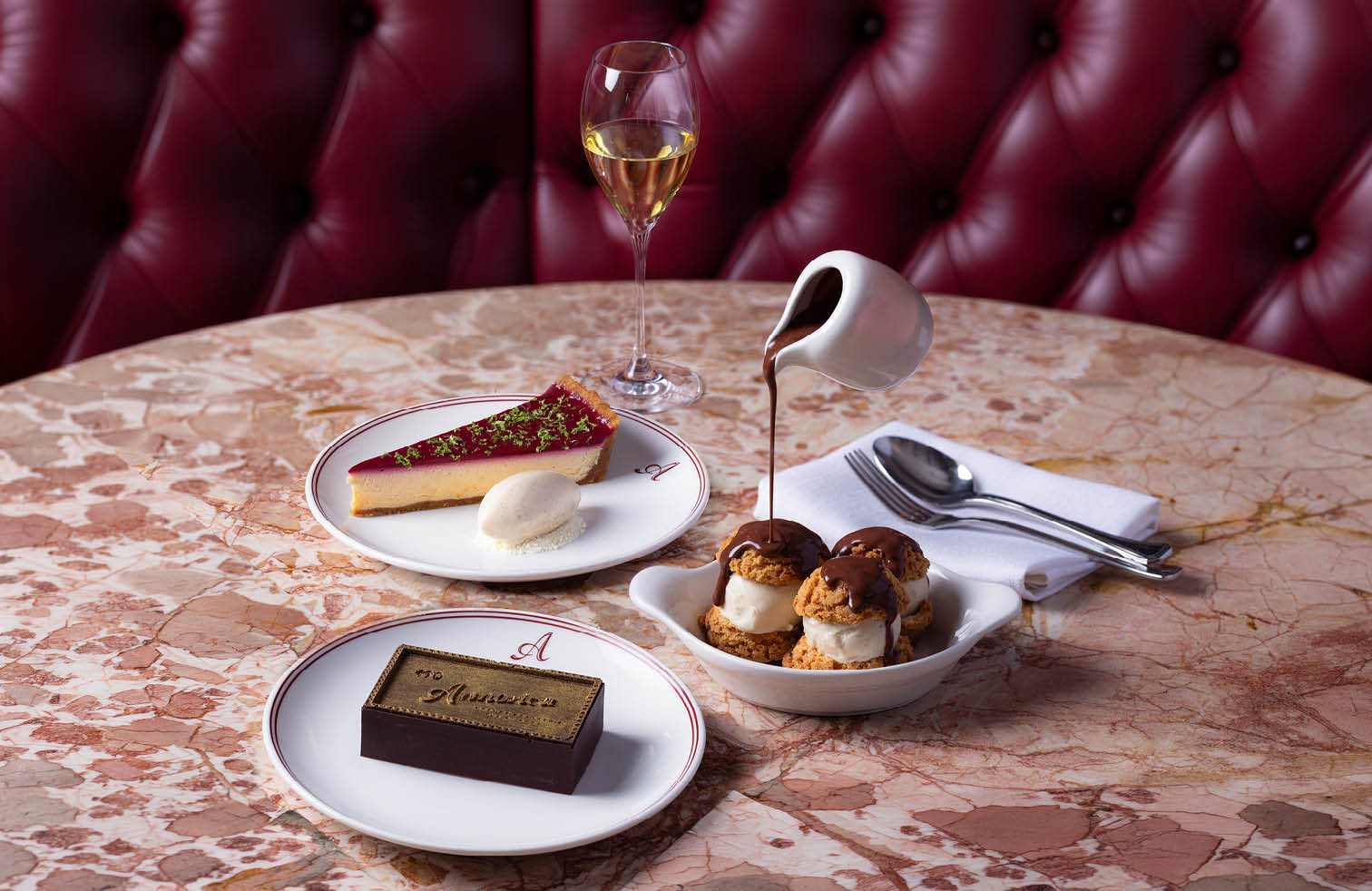 Armorica Signature Chocolate Bar and Profiteroles with warm chocolate sauce, French desserts in Surry Hills